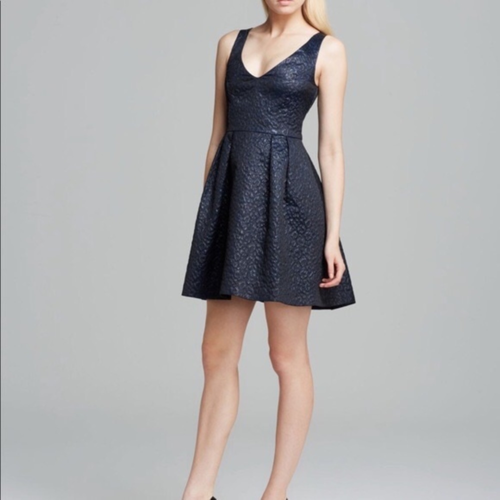 French Connection Katari Navy Fit & Flare Dress - Picture 2 of 7